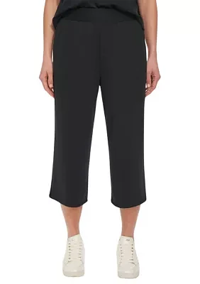 Cropped Wide Leg Pants with Pockets