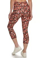 Women's Printed High Wasted Cropped Leggings with Pockets