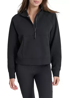 Brooklyn Scuba Mock Neck Half Zip Pullover with Kangaroo Pocket