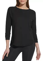 Women's 3/4 Sleeve Mini Waffle T-Shirt