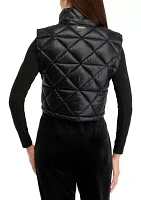 Women's Novelty Cropped Diamond Quilt Vest