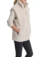 Women's Longline Sherpa Vest with Pockets