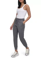 Space Dye High Waist Slim Fit Joggers with Pockets