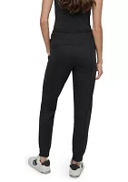 Women's Cuffed Pintuck Jogger Pants with Pockets