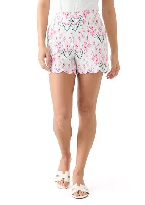Petite Printed Scallop Shorts