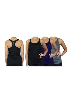 Women's Moisture Wicking Racerback Tanks  (3 Pack)