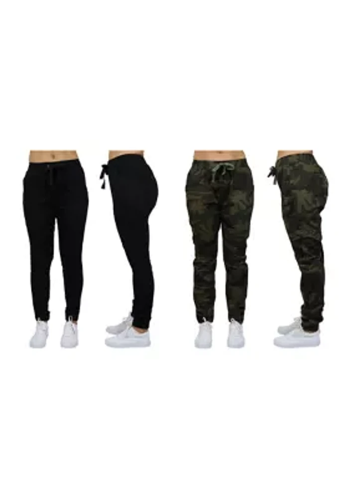 Women's Basic Stretch Twill Joggers (2 Pack)