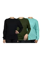 Women's Loose Fit Waffle Knit Thermal Shirt - 3 Pack