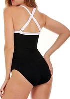 Two tone one piece swimsuit