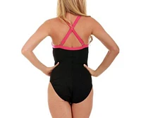 Two tone one piece swimsuit