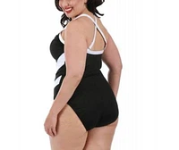 Two tone one piece swimsuit