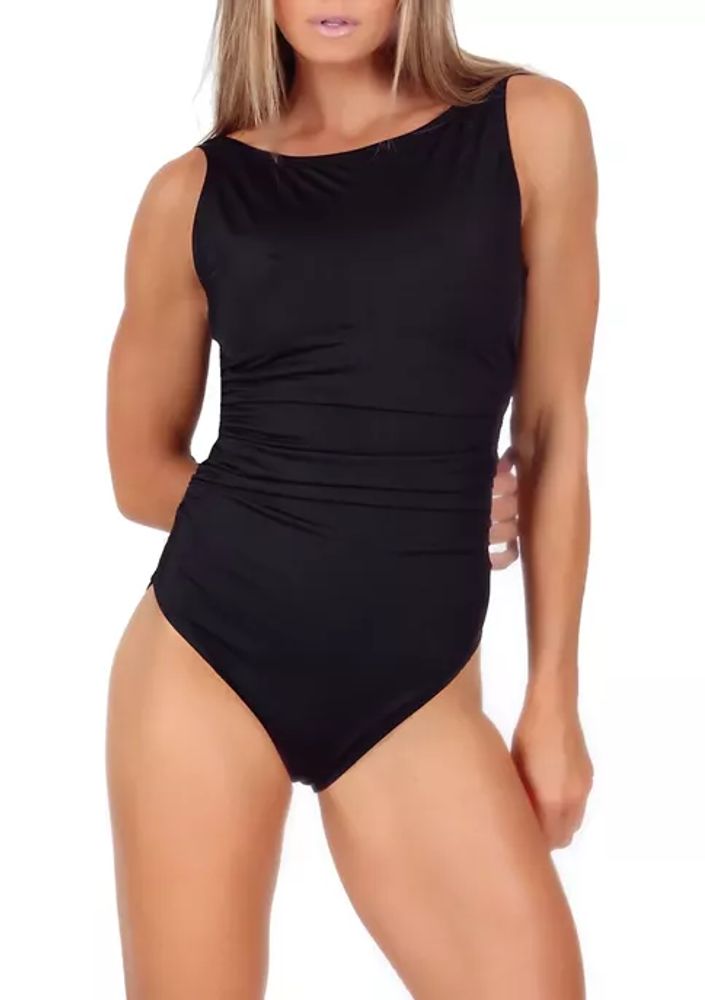 modest one piece swimsuit