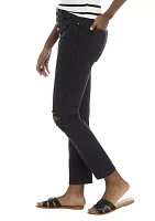 Women's High Rise Slim Fit Cropped Straight Jeans