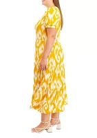 Plus Baby Terry Printed Midi Dress