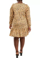 Plus Printed Prairie Dress