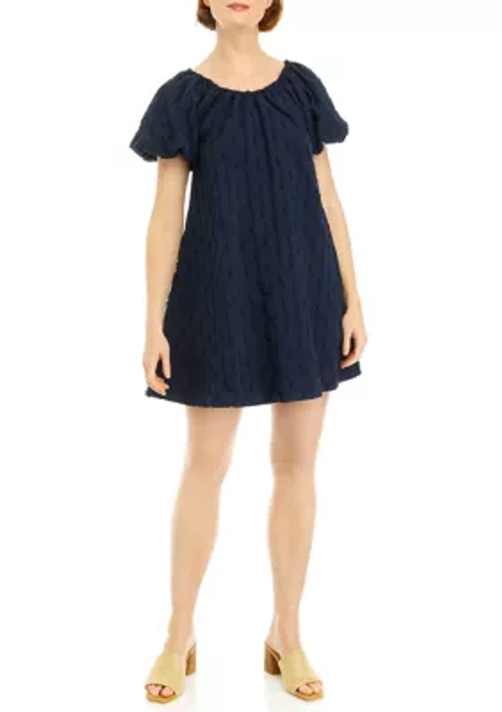 Women's Short Sleeve Novelty Woven A-Line Dress