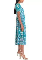 Petite Baby Terry Printed Midi Dress