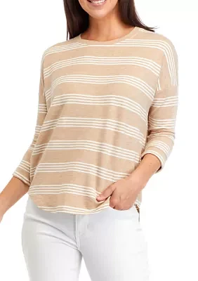 Women's 3/4 Sleeve Smile Hem Top