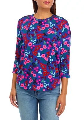 Women's 3/4 Sleeve Printed Top