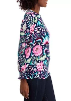 Women's Balloon Sleeve Printed Top