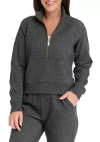 Women's Long Sleeve Half Zip Top with Kangaroo Pocket