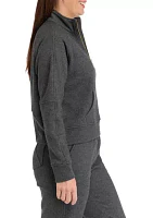 Women's Long Sleeve Half Zip Top with Kangaroo Pocket