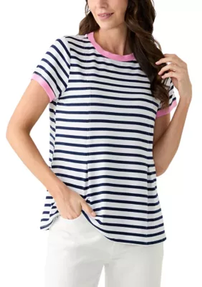 Women's Baby Terry Contrast Stripe T-Shirt