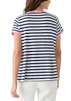 Women's Baby Terry Contrast Stripe T-Shirt