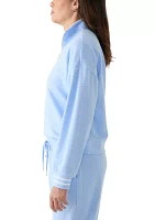 Women's Long Sleeve Zip Henley Sweatshirt