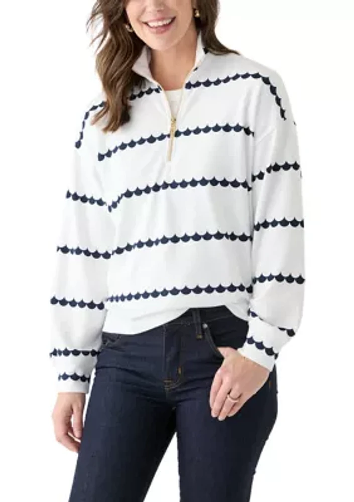 Women's 1/4 Zip Printed Popover Sweatshirt