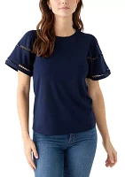 Women's Short Flutter Sleeve Top