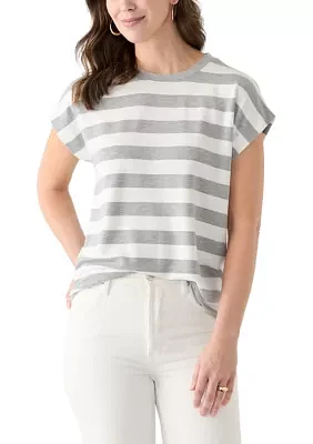 Women's Stripe Cap Sleeve T-Shirt
