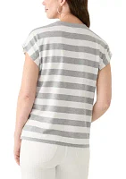 Women's Stripe Cap Sleeve T-Shirt