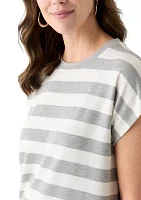 Women's Stripe Cap Sleeve T-Shirt