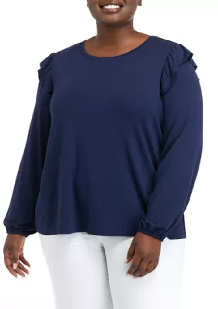 Plus Long Sleeve Julianna Ruffle Top