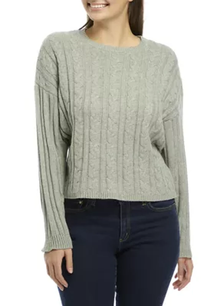 Women's Drop Shoulder  Cable Knit Sweater