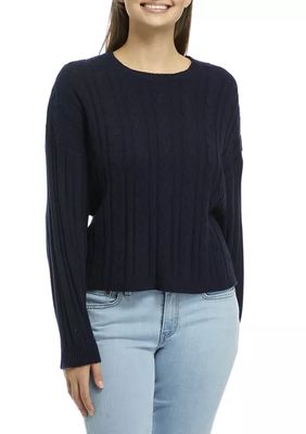 Women's Drop Shoulder Cable Knit Sweater