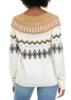 Women's Long Sleeve Fairisle Crew Neck Sweater