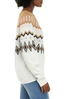 Women's Long Sleeve Fairisle Crew Neck Sweater