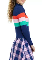 Juniors' Long Sleeve Ribbed Turtleneck Sweater