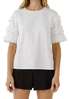 Ruffled Sleeve T-Shirt