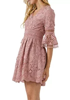 All of Lace Bell Sleeve Dress