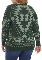 Plus Tribal Crew Sweater