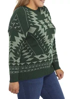 Plus Tribal Crew Sweater