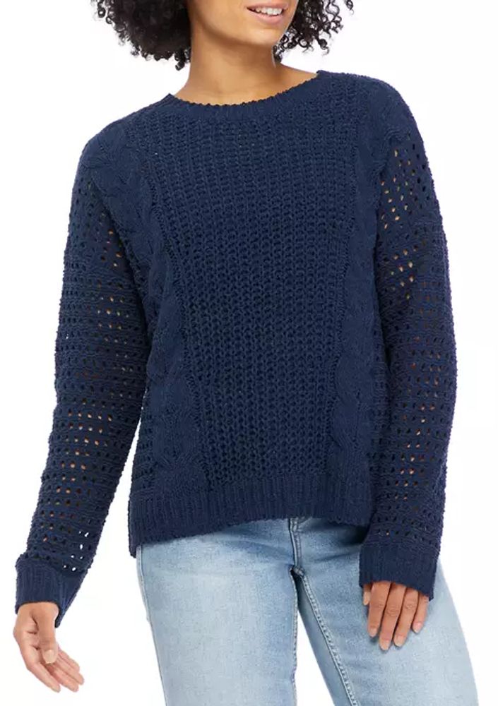 Long Sleeve Matte Chenille Sweater 