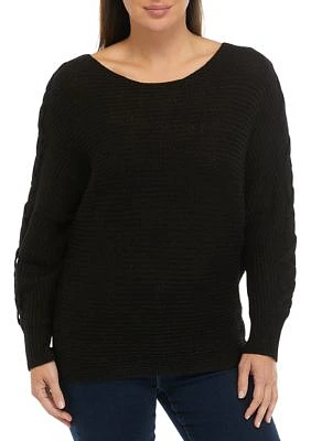 Dolman Sleeve Lace Up Sweater