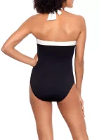 Shirred Bandeau One Piece Swimsuit