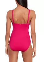 Tie Front Underwire One Piece Swimsuit