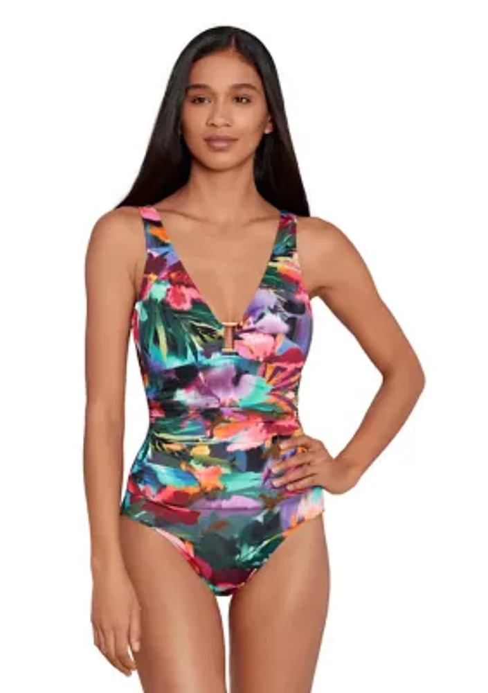 Over the Shoulder Ring One Piece Swimsuit