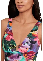 Over the Shoulder Ring One Piece Swimsuit